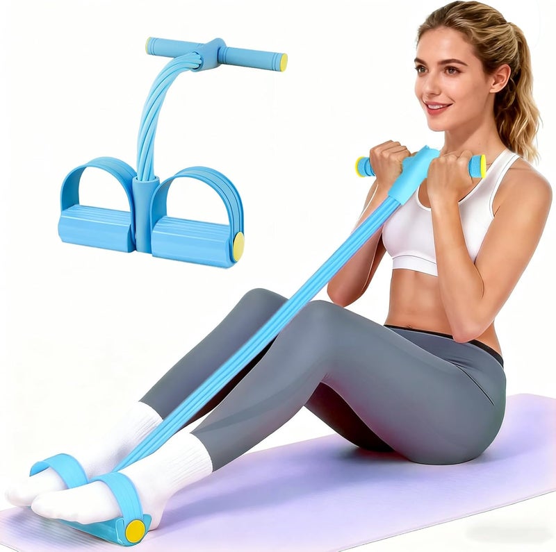 Spechance Pedal Resistance Bands with Handles, Upgrade 6-Tubes Manual Tension Training Pedal, Natural Rubber Foot Pedal Resistance Bands, Multifunction Fitness Bands for Abdomen, Waist, Arm, Leg - Image 1